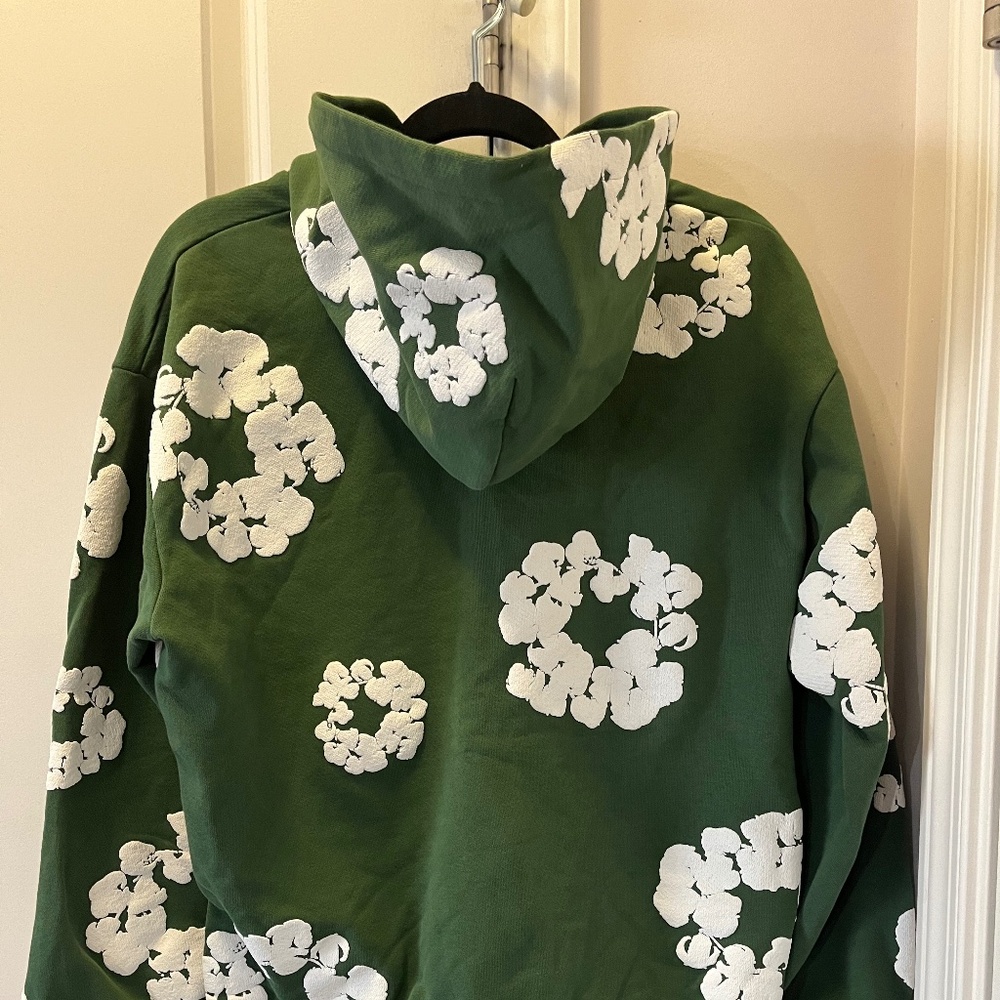 MEN’S GREEN DENIM TEARS HOODIE-SZ M